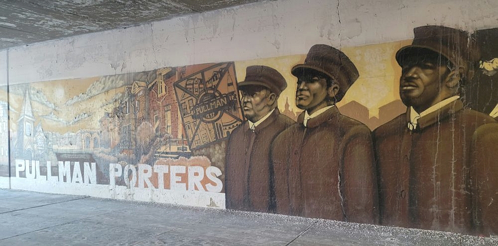 Chicago street mural featuring Pullman Porters