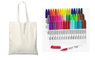 color your own canvas bag
